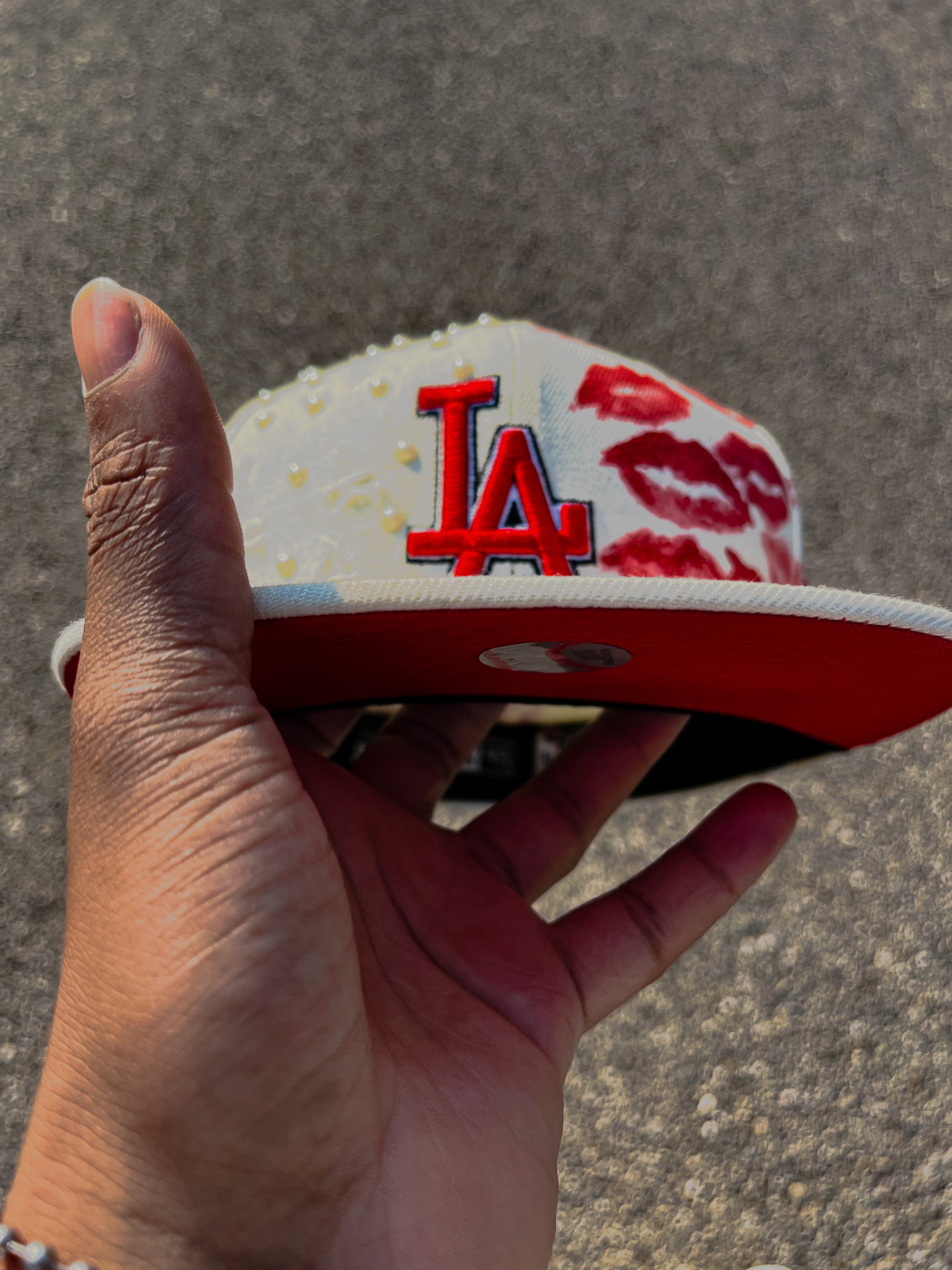 L.A. KISS Custom Red (777 🖌️) Pearls And Kiss Hat