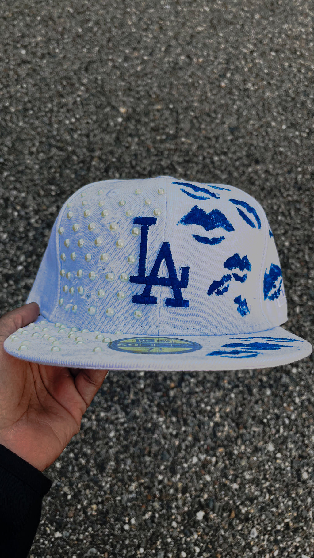 L.A. KISS Custom Blu, 777 texture 🪡🧵, Kiss Hat