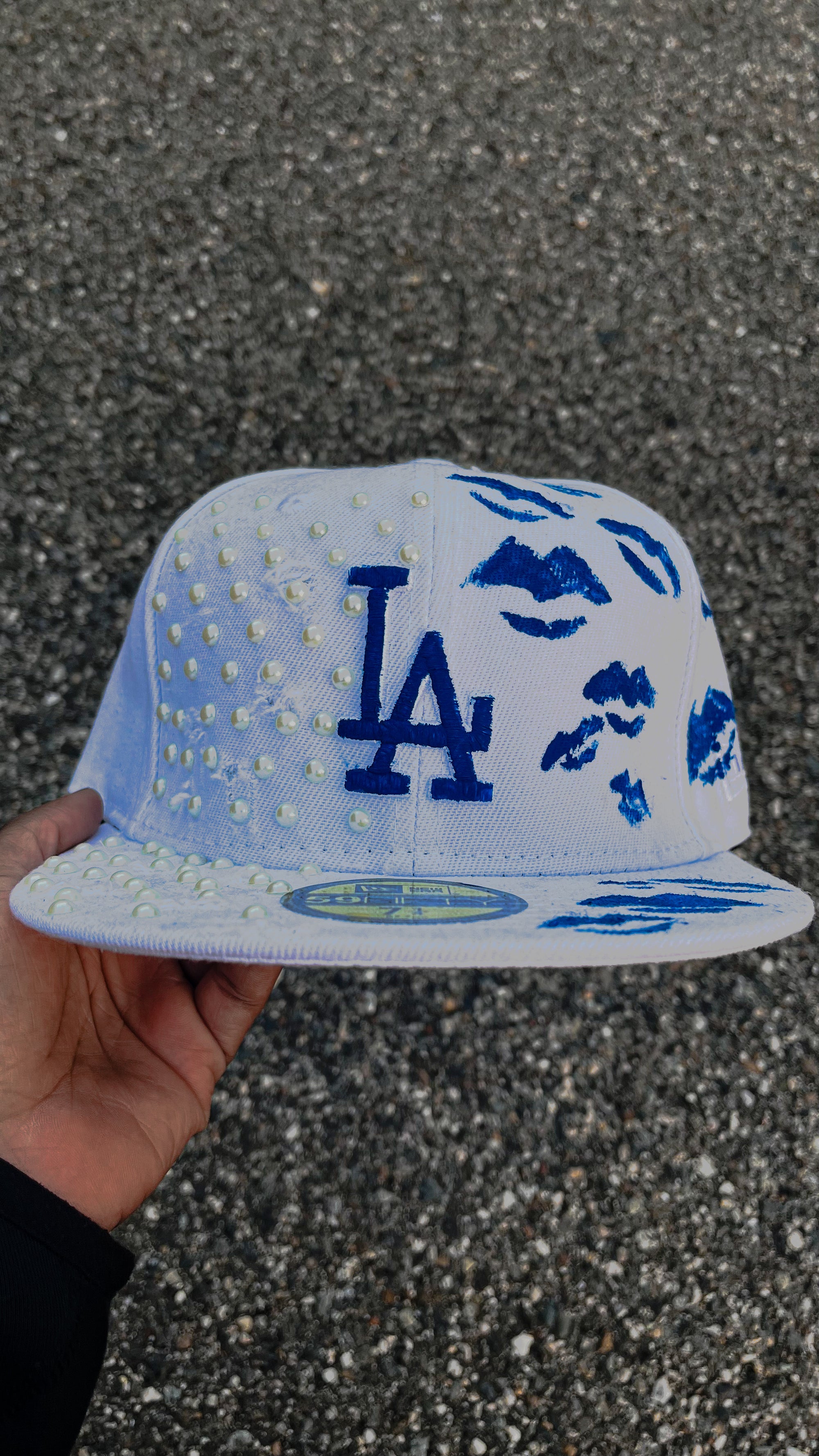 L.A. KISS Custom Blu, 777 texture 🪡🧵, Kiss Hat